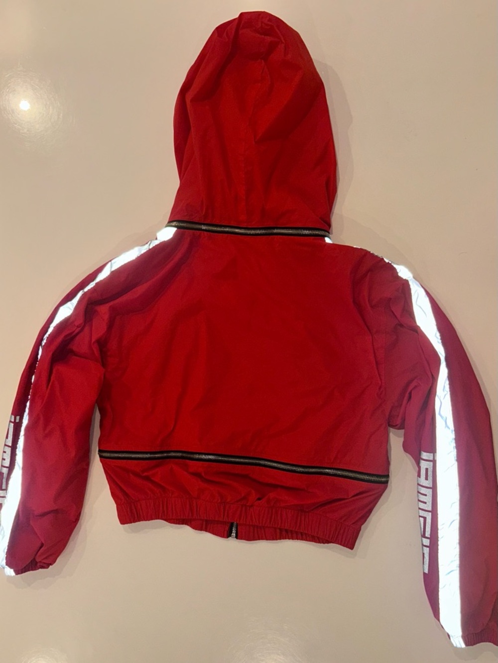I.Am.Gia Hooded Crop Windbreaker Jacket with Reflective Details (Medium) - Picture 6 of 9